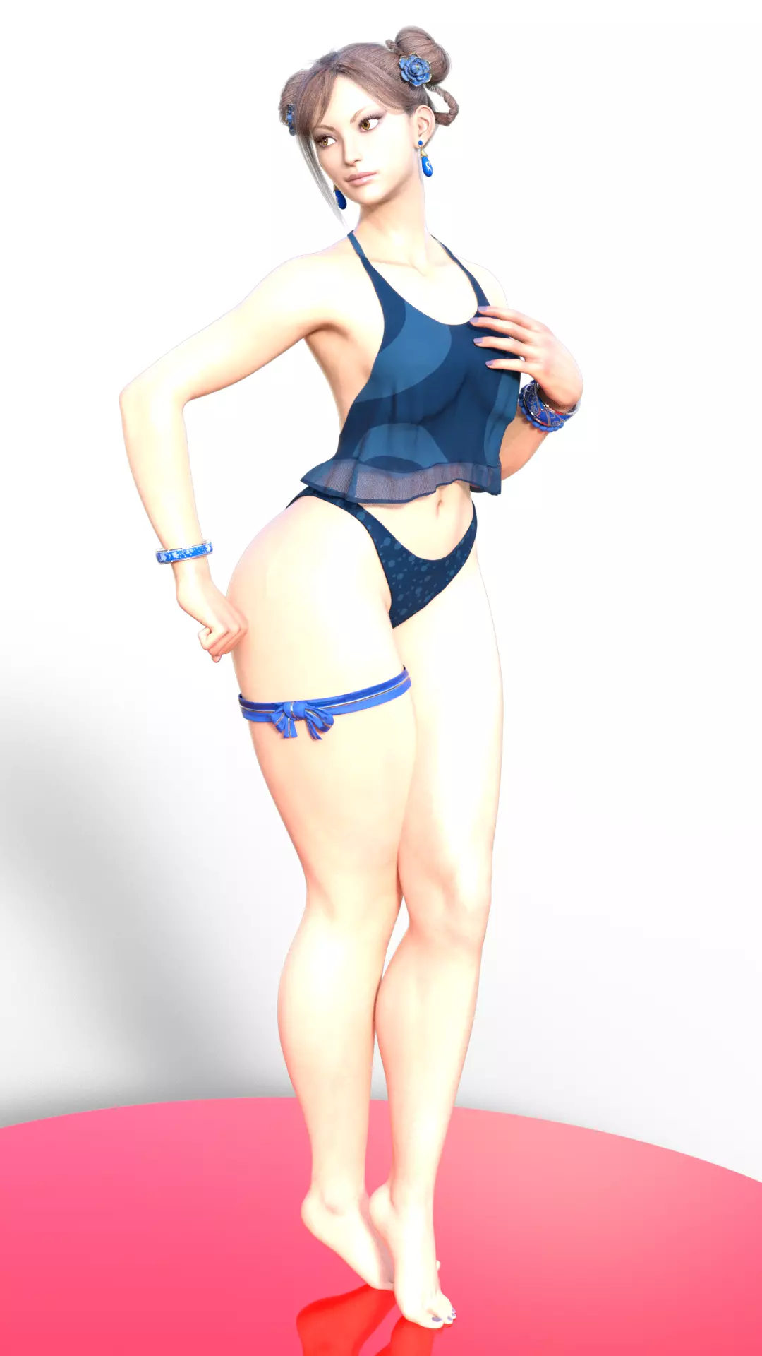 Chun-Li Azure Summer Style Street Fighter Alternate Outfit 3D print model_5