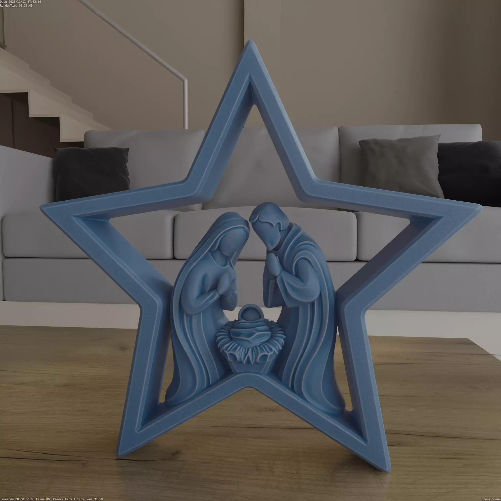 Christmas Nativity Star STL Wall or Desk and table Decor 3D print model