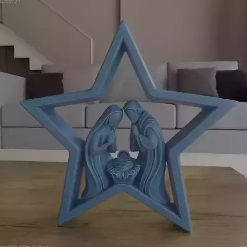 Christmas Nativity Star STL Wall or Desk and table Decor