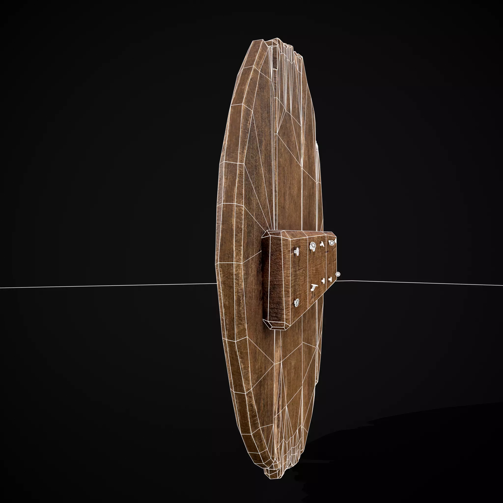 BW Norse Skull Coat of Arms Low-poly 3D model_16