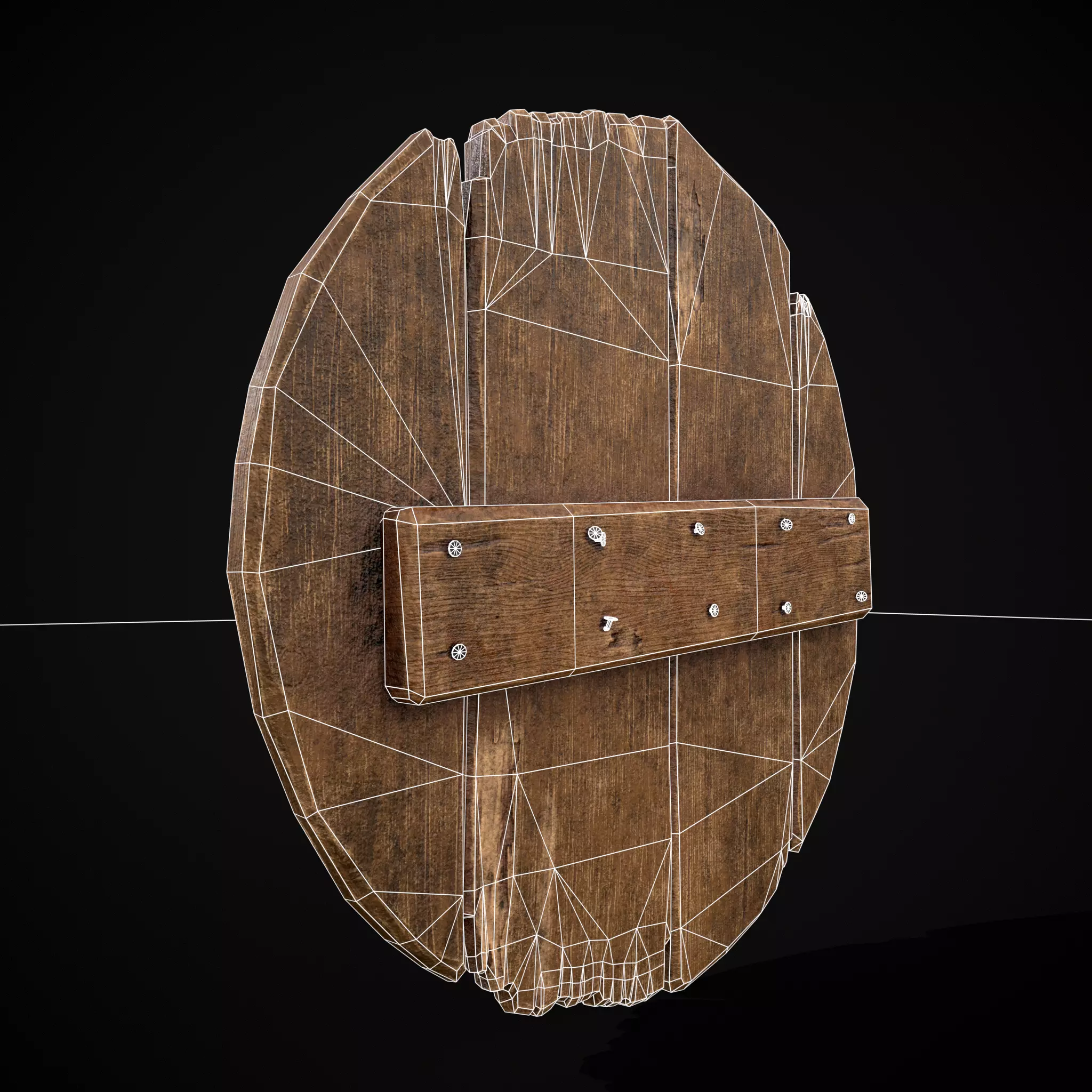 BW Norse Skull Coat of Arms Low-poly 3D model_14