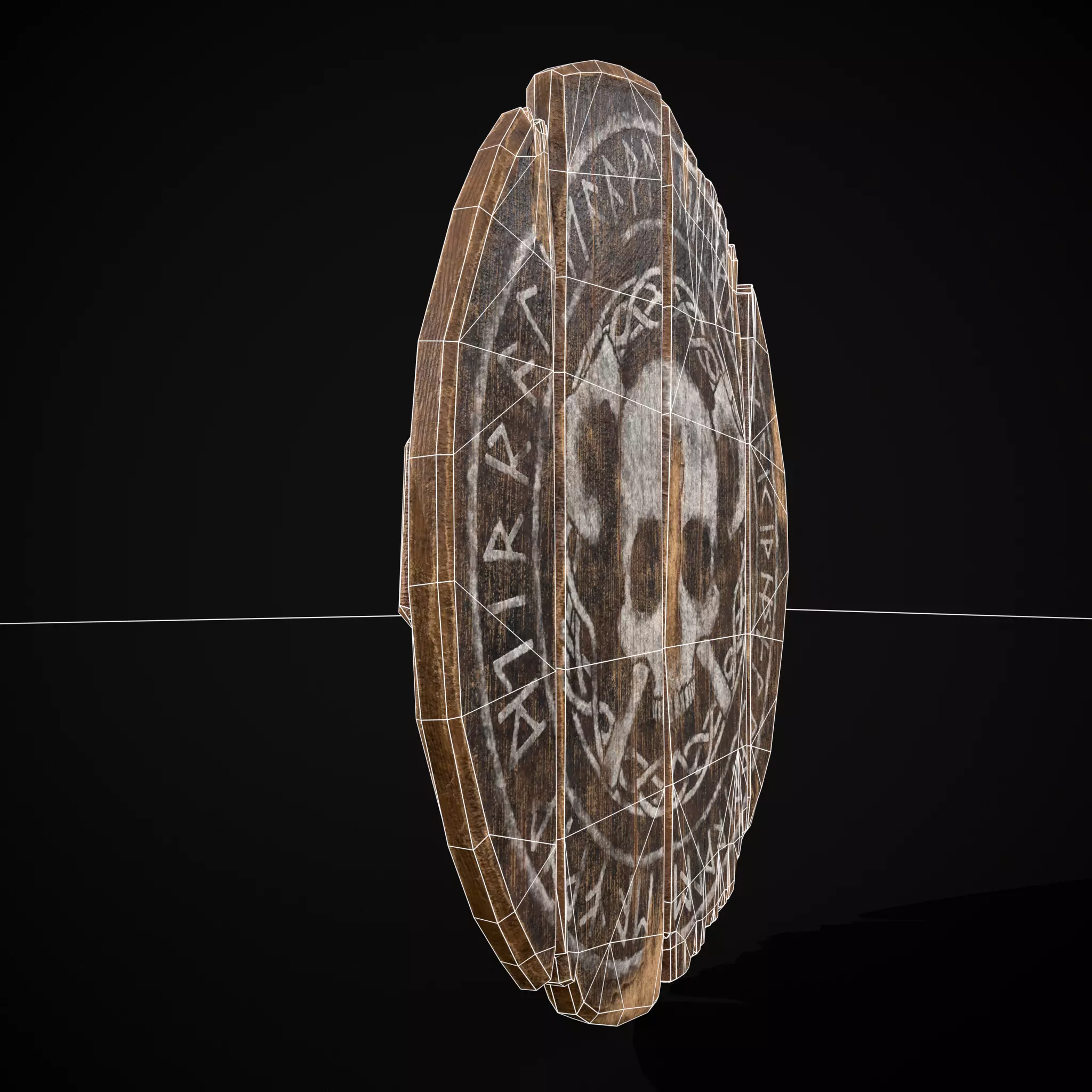 BW Norse Skull Coat of Arms Low-poly 3D model_6