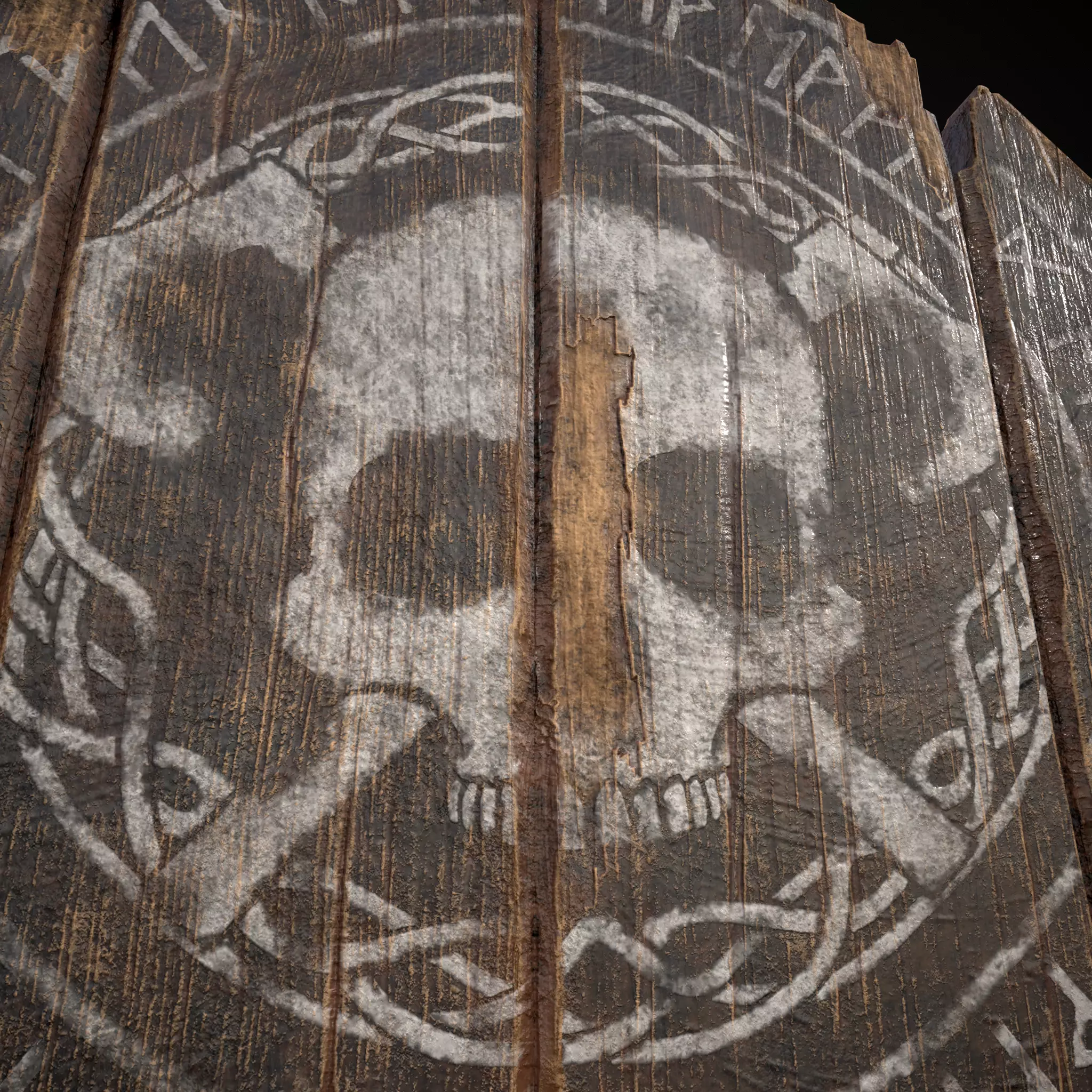 BW Norse Skull Coat of Arms Low-poly 3D model_17