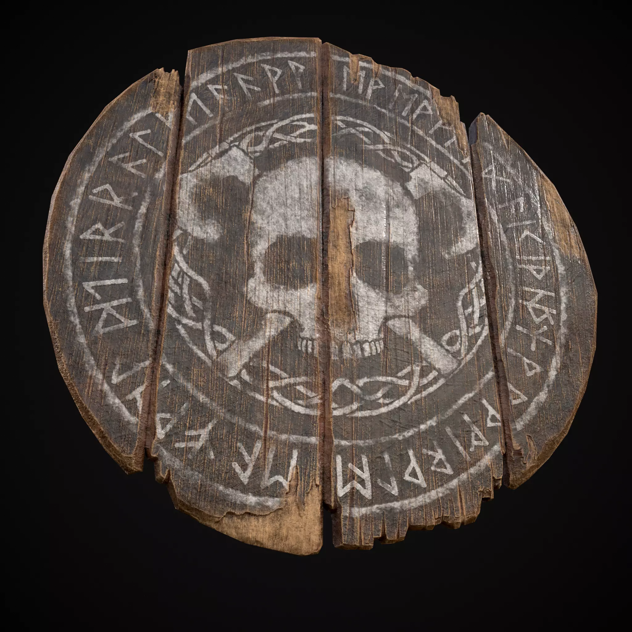 BW Norse Skull Coat of Arms Low-poly 3D model_20