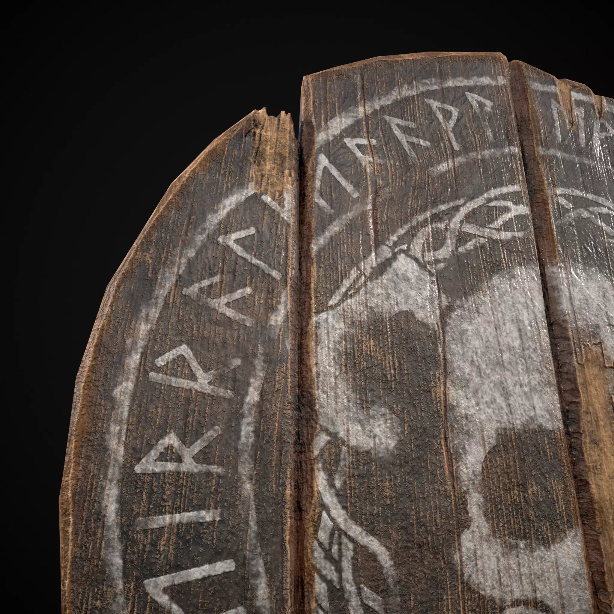 BW Norse Skull Coat of Arms Low-poly 3D model_18