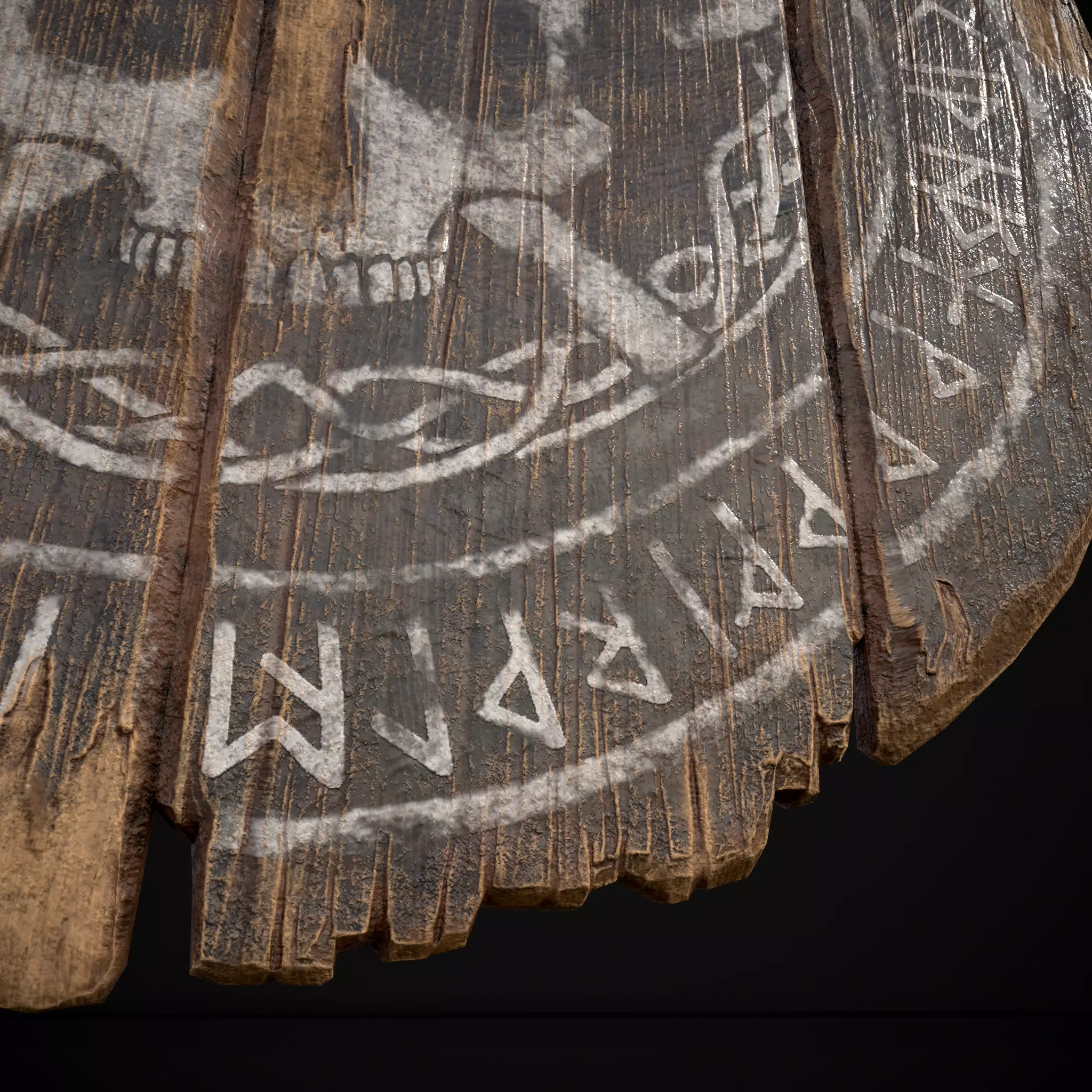 BW Norse Skull Coat of Arms Low-poly 3D model_19