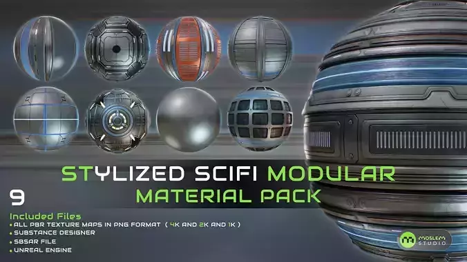Stylized SciFi Modular Material Pack