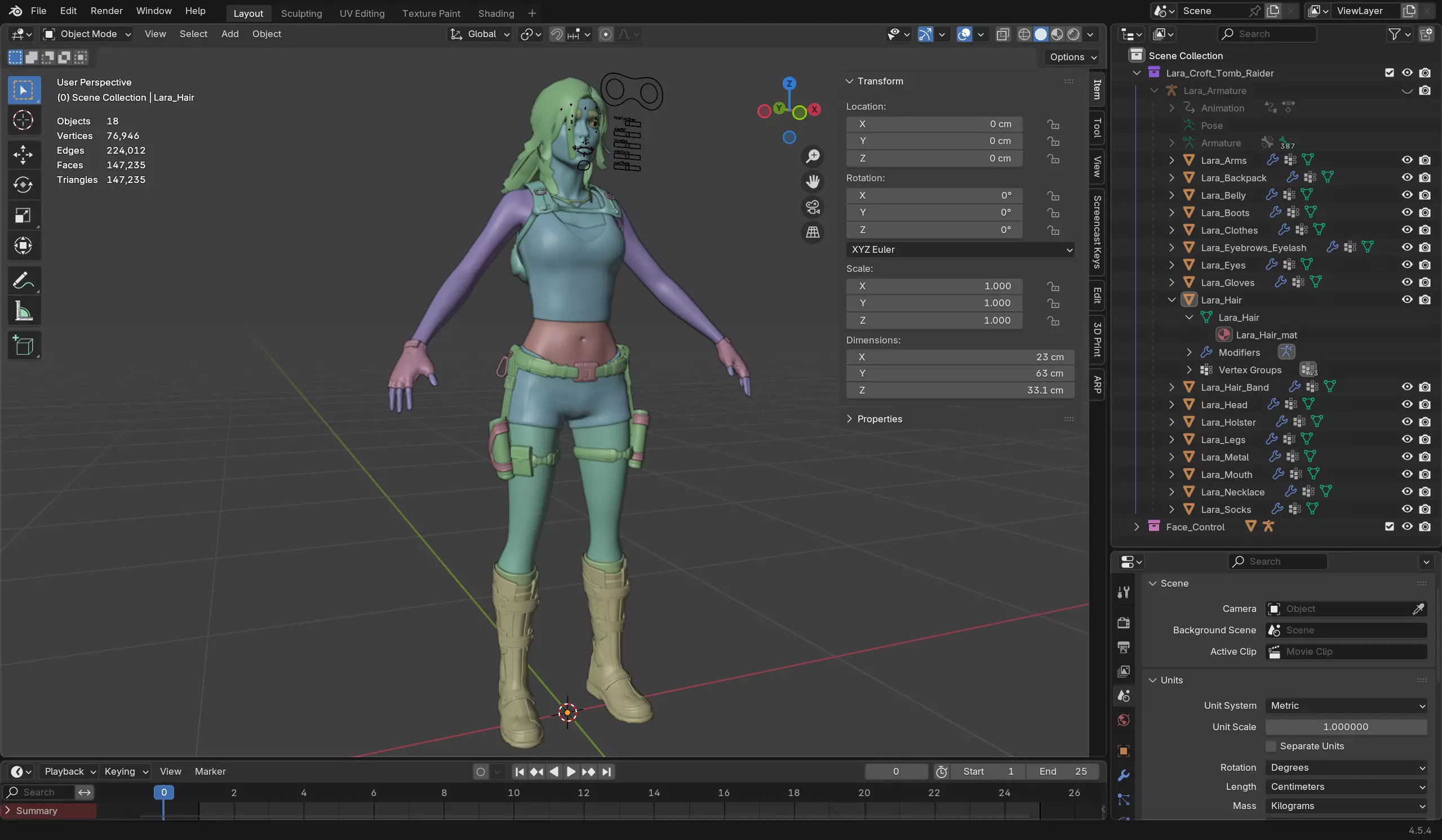 Lara Croft Tomb Raider Low-poly 3D model_12