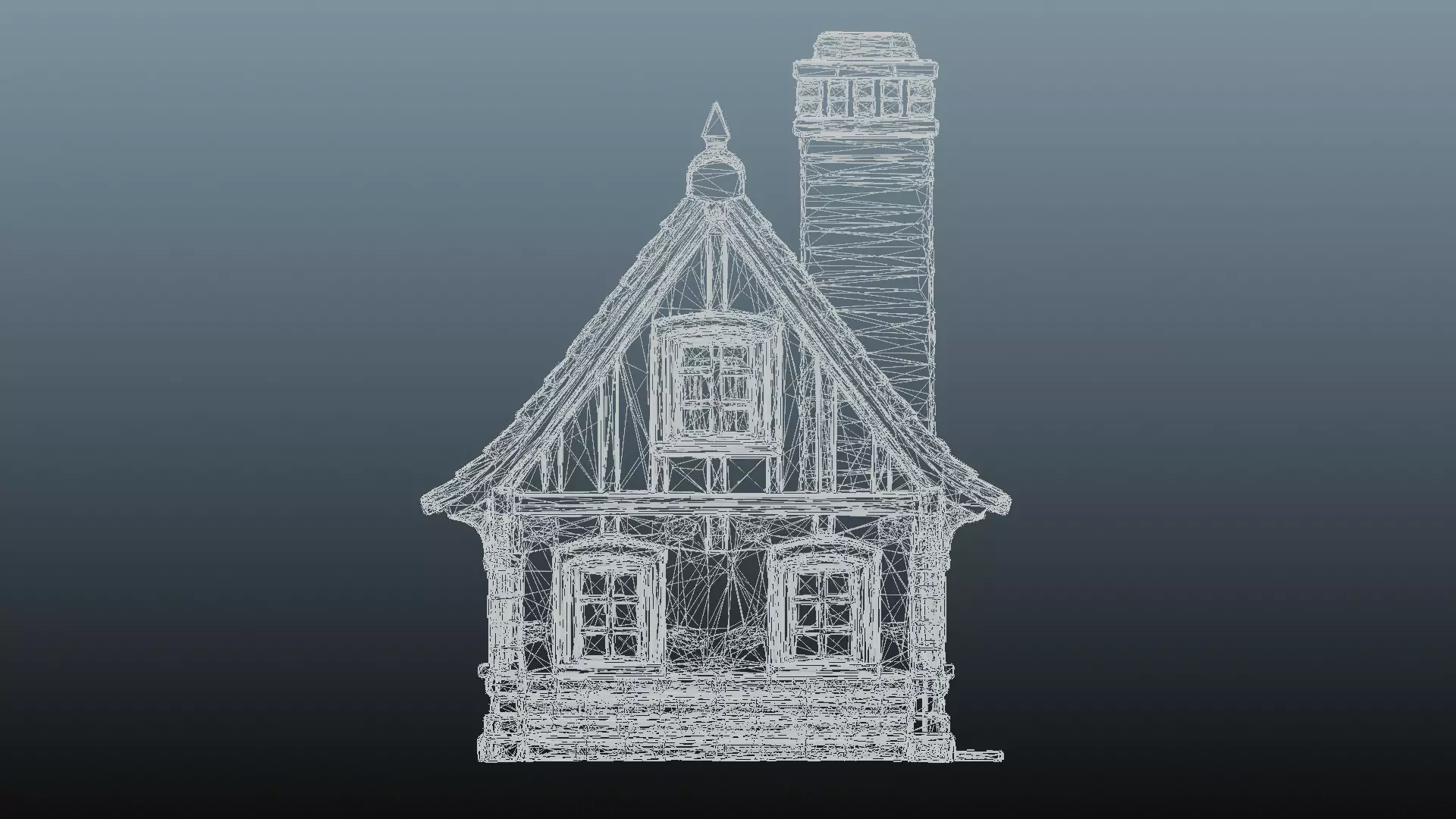 Mediaval stone house 3D model_13