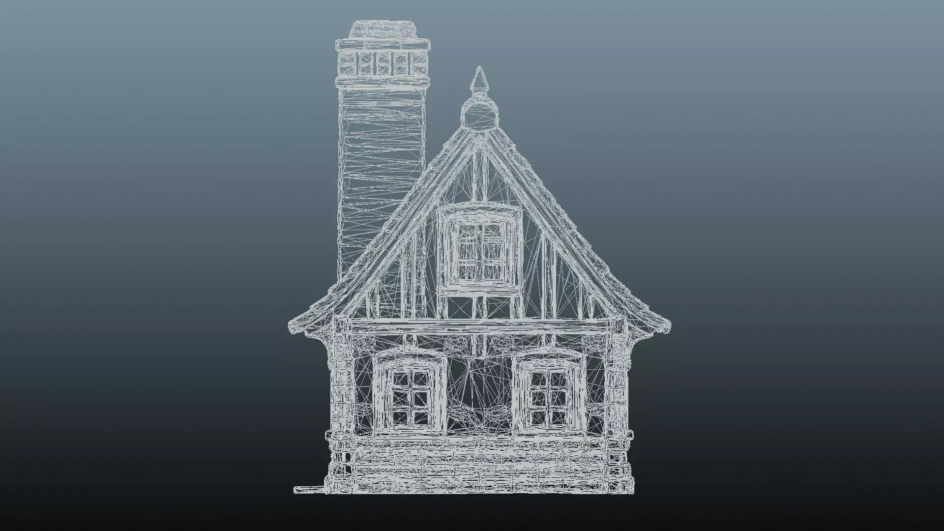 Mediaval stone house 3D model_12