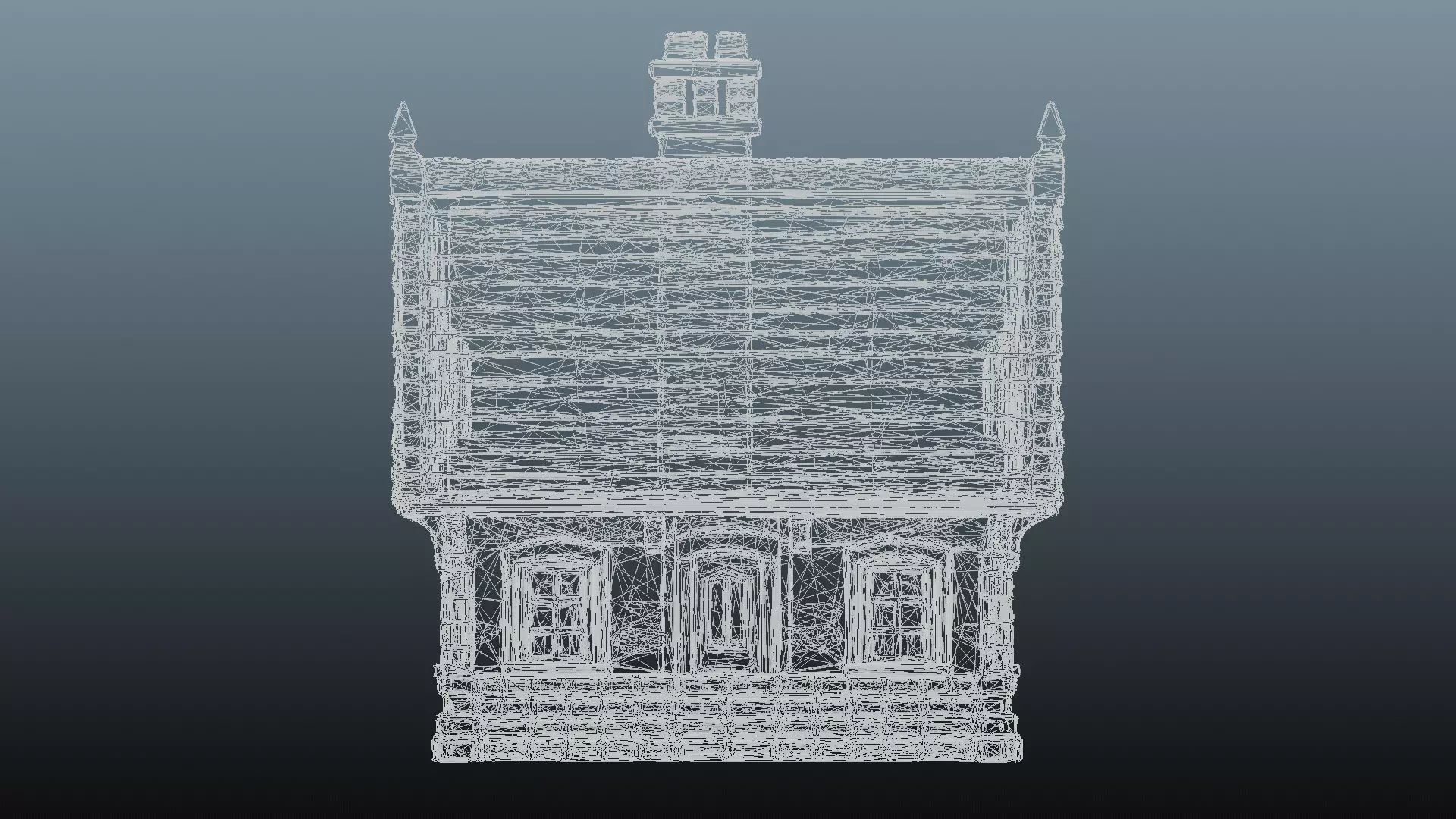 Mediaval stone house 3D model_11