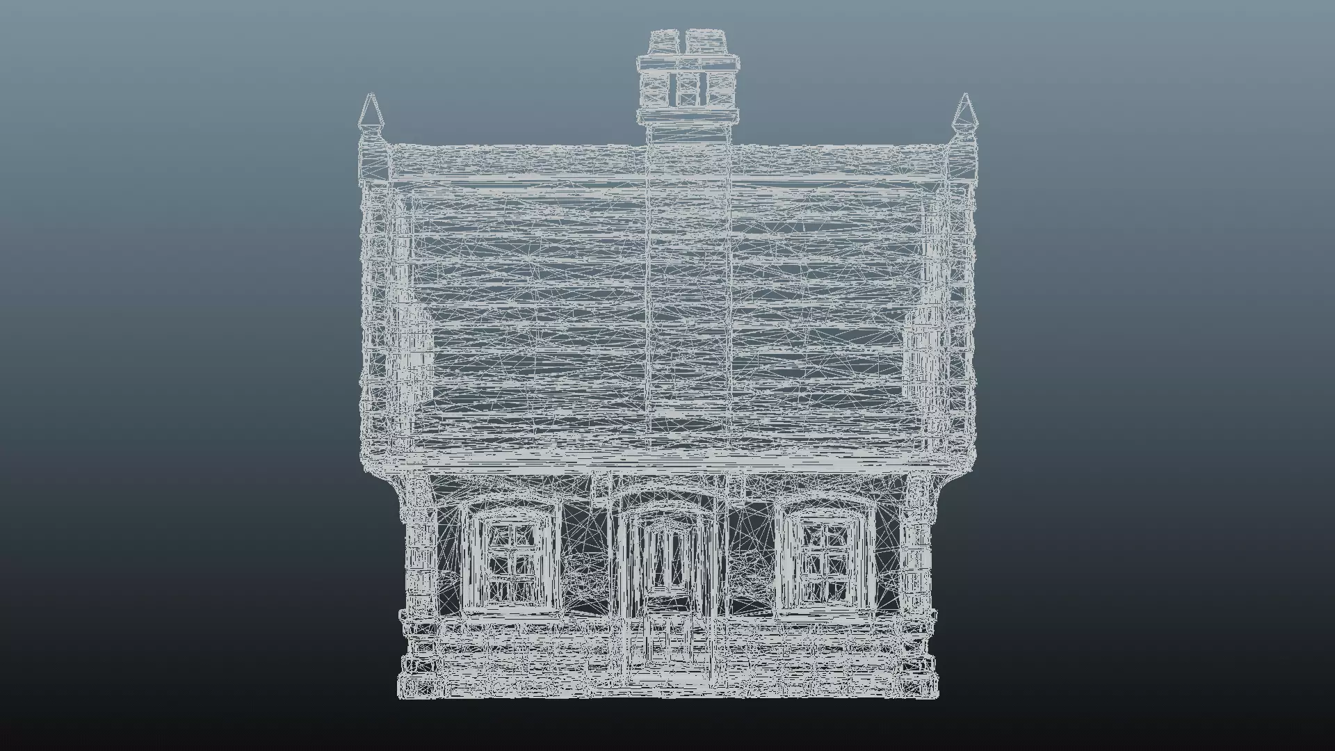 Mediaval stone house 3D model_10
