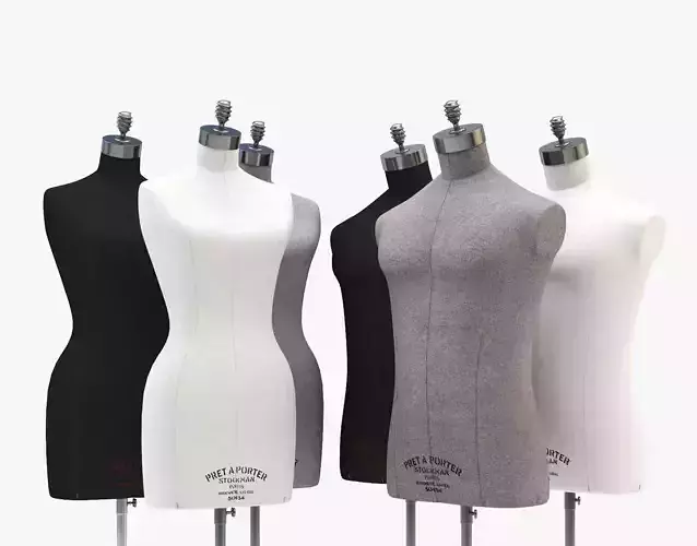 Stockman Mannequin Set Low-poly 3D model