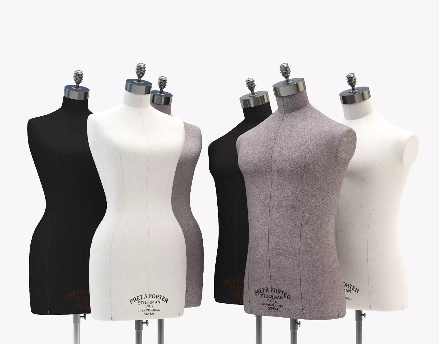 Stockman Mannequin Set Low-poly 3D model