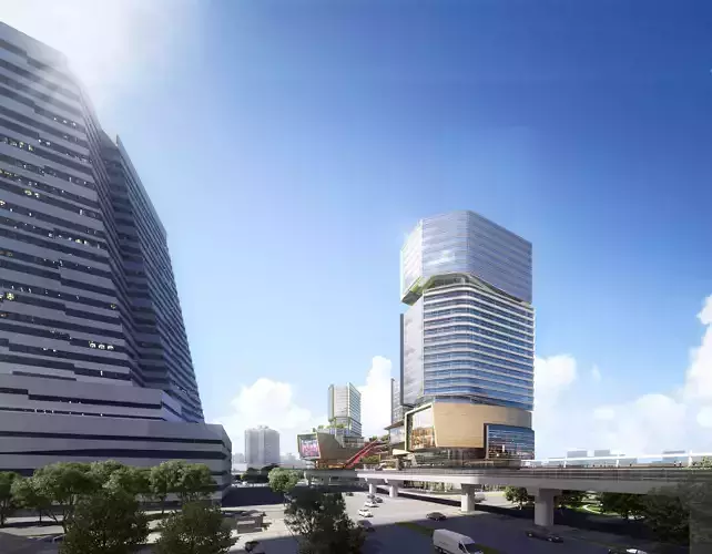 Modern Glass Skyscraper Business Complex