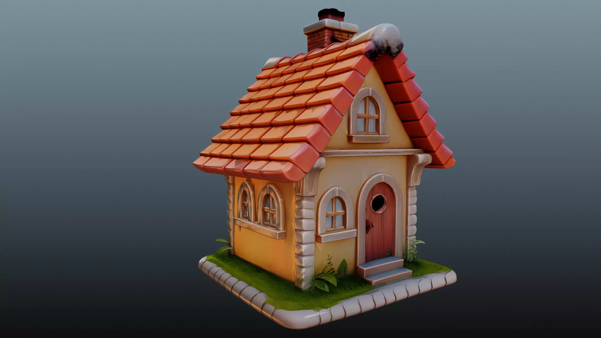 Mediaval fantasy house  3D model_1