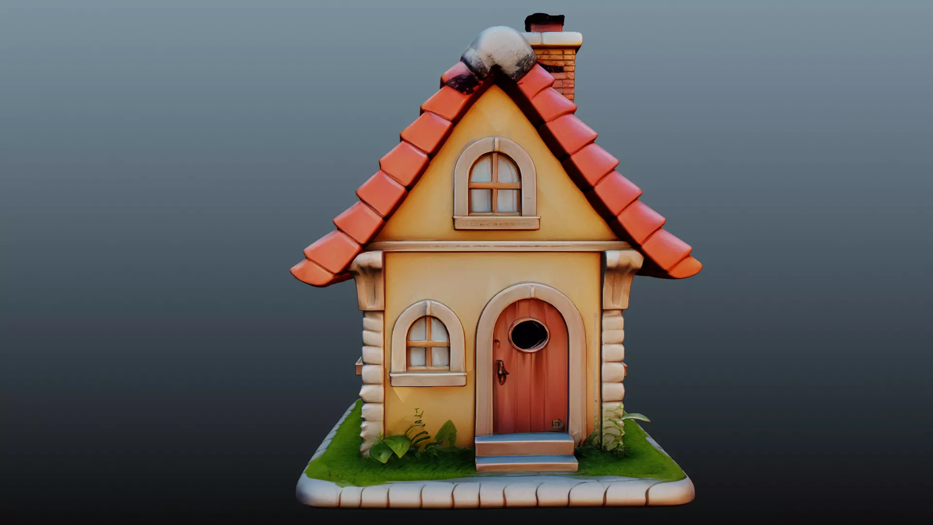 Mediaval fantasy house  3D model_2