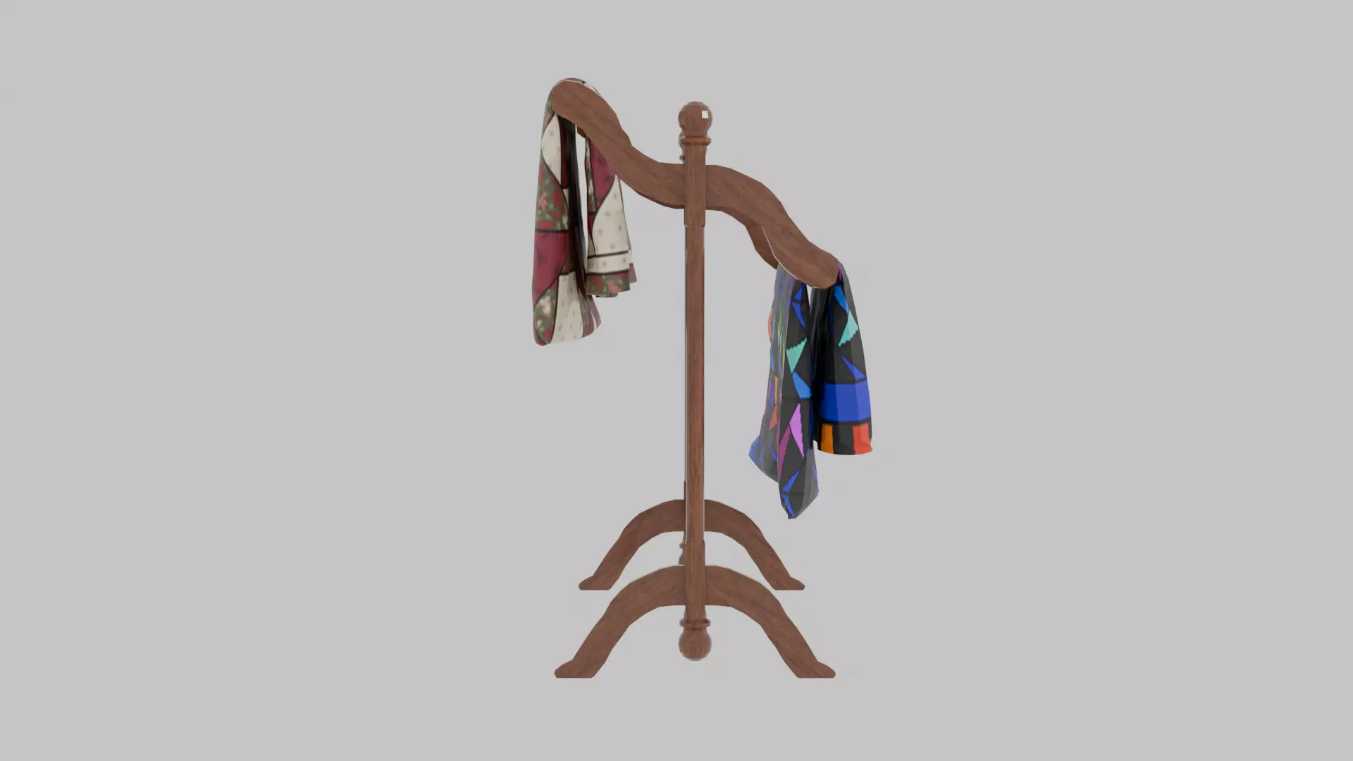 Antique Quilt Stand with Quilts 3D model_3