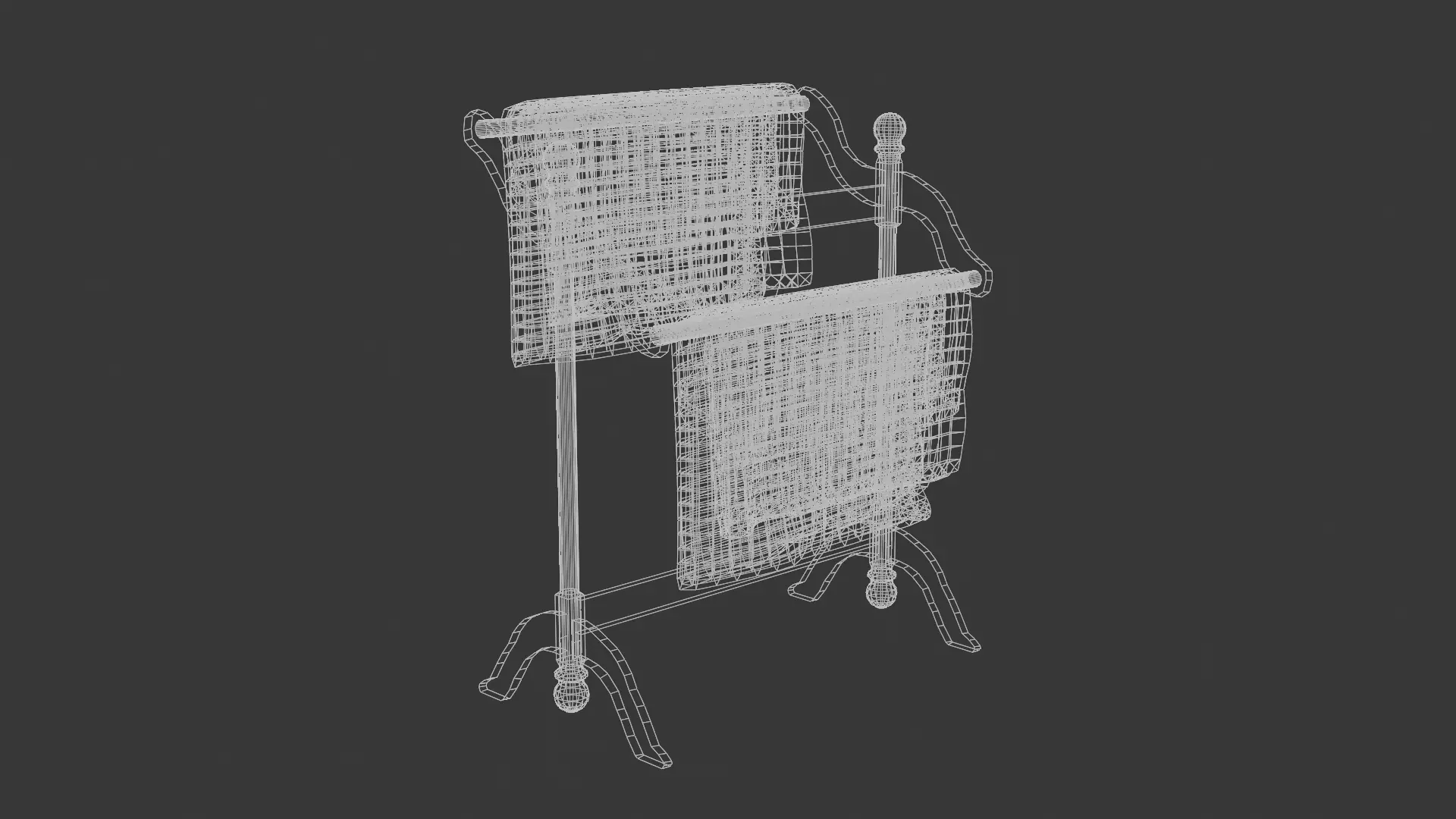 Antique Quilt Stand with Quilts 3D model_5