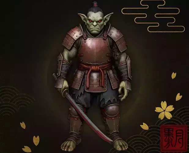 Samurai Goblin Armored Goblin Warrior Highpoly Game Sculpt