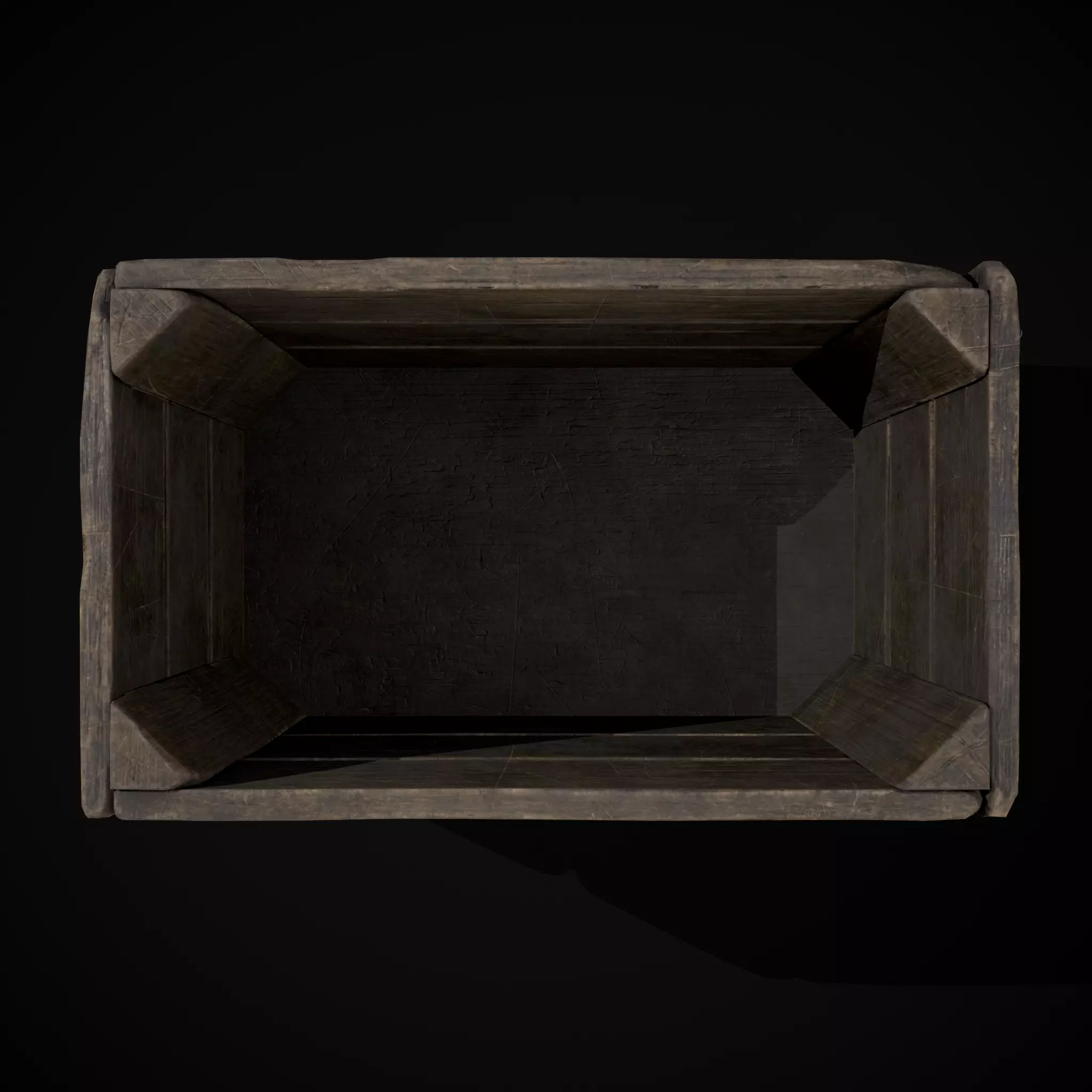  Simple Old Wooden Crate  Low-poly 3D model_7