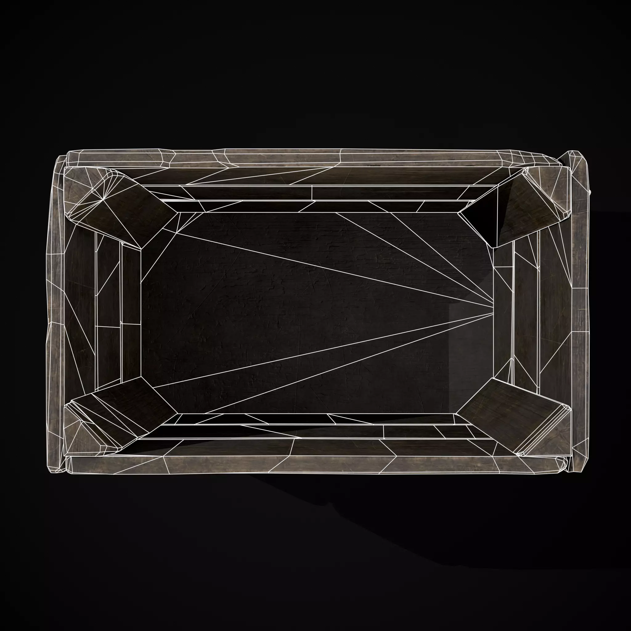  Simple Old Wooden Crate  Low-poly 3D model_8