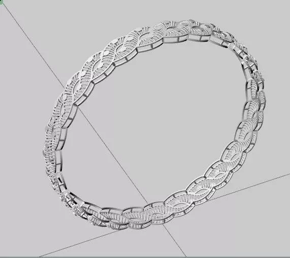 1136 Intertwined Openwork Bangle 8gm 3D print model_4
