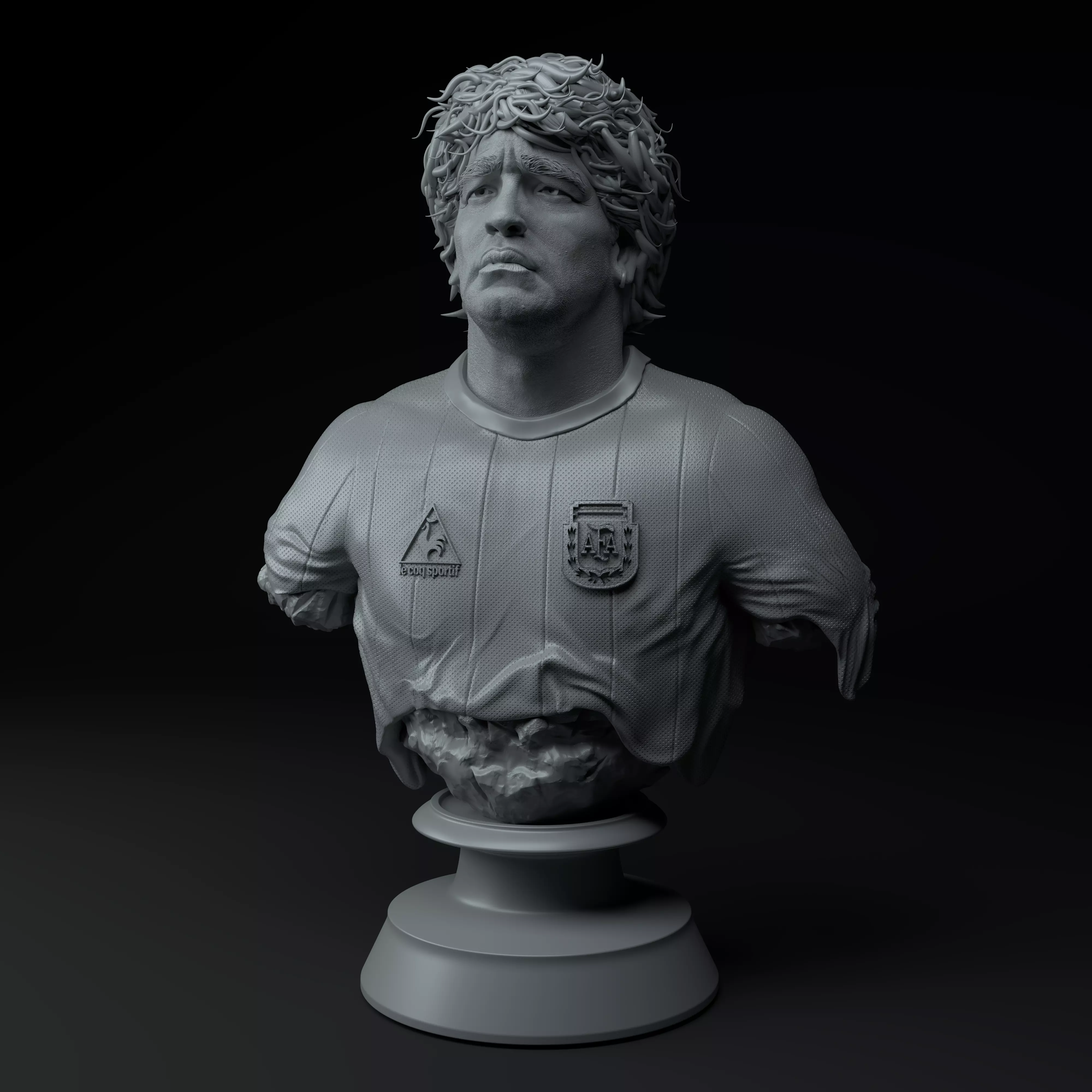 Diego Maradona Football Premium Bust STL 3D model