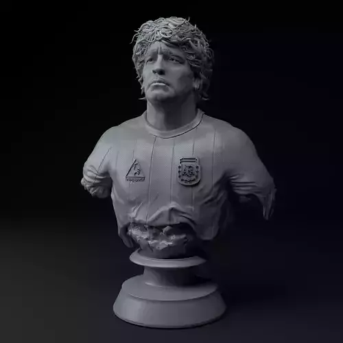 Diego Maradona Football Premium Bust STL