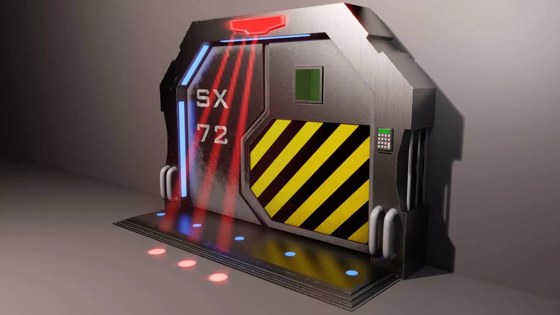 Sci-Fi Door SX72 Low-poly 3D model_7