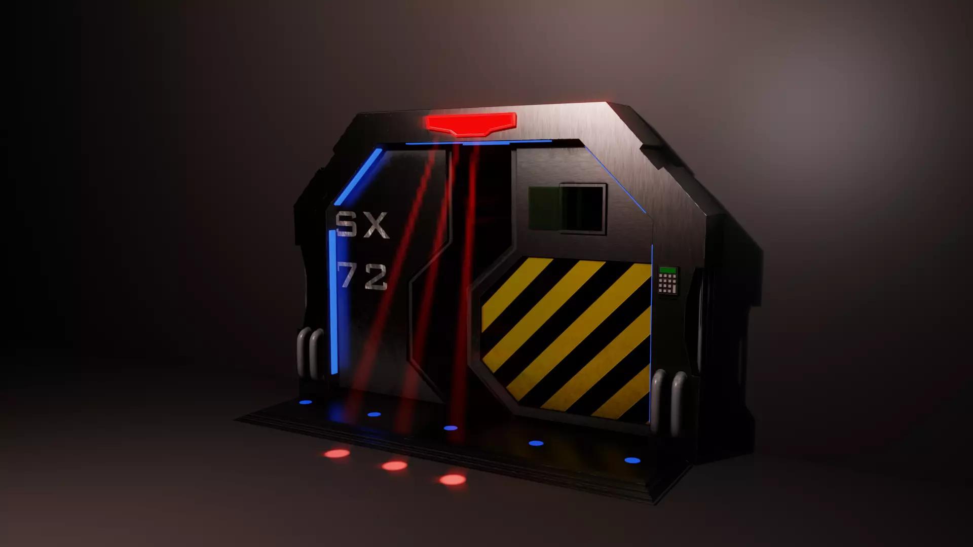 Sci-Fi Door SX72 Low-poly 3D model_5