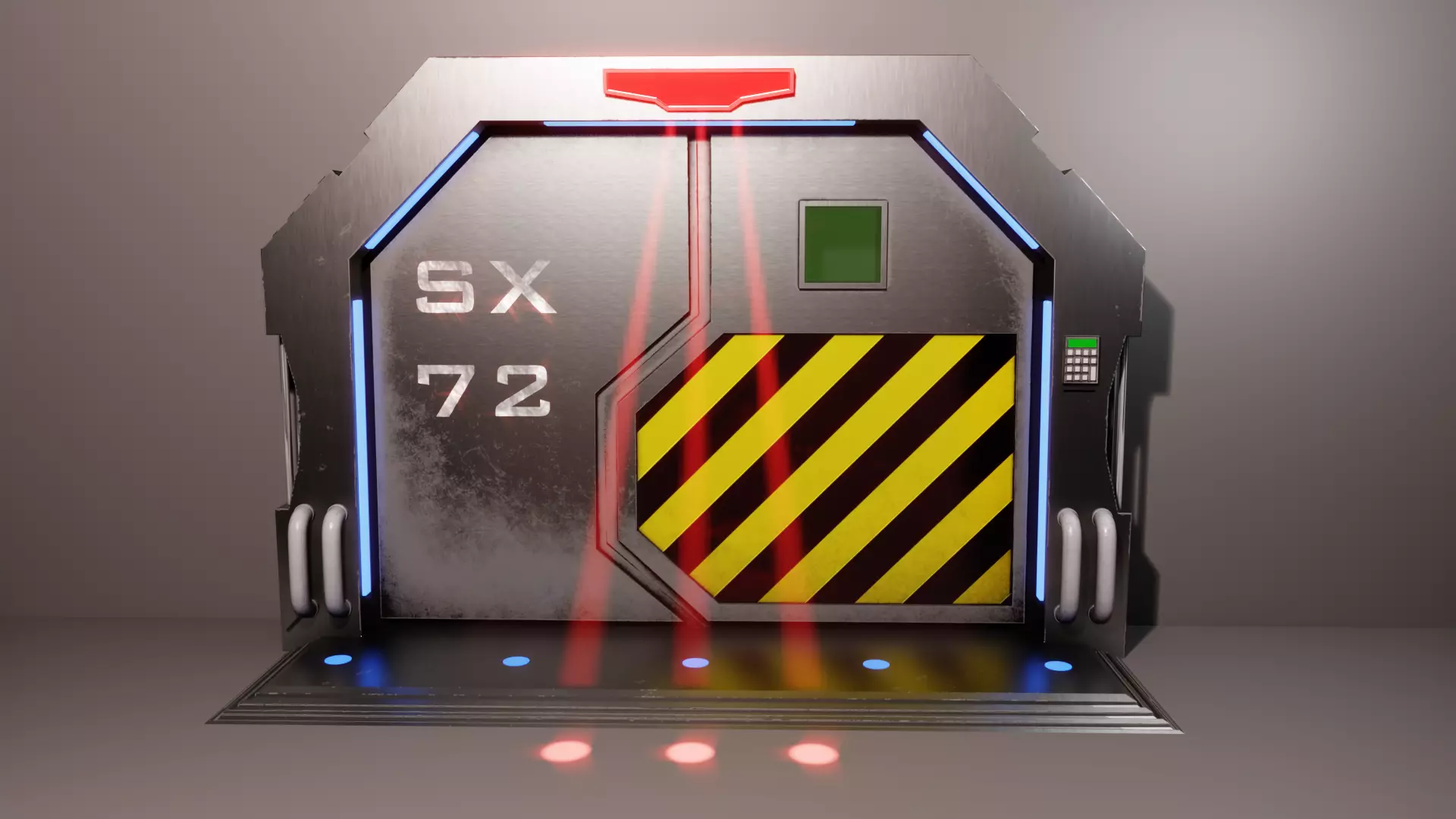 Sci-Fi Door SX72 Low-poly 3D model_6