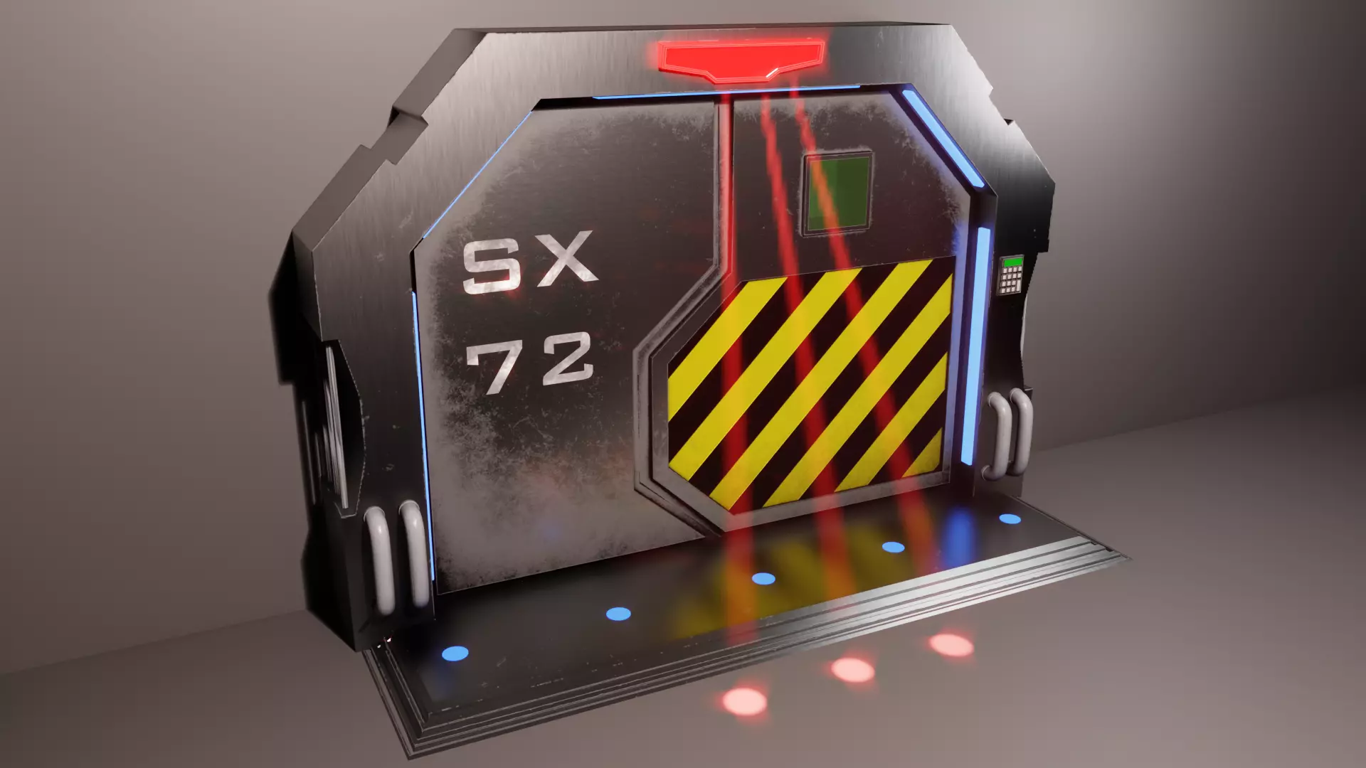Sci-Fi Door SX72 Low-poly 3D model_0