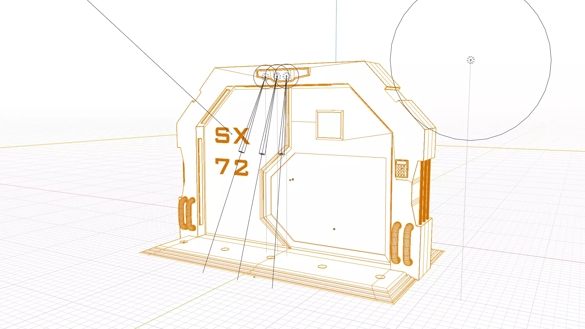 Sci-Fi Door SX72 Low-poly 3D model_9