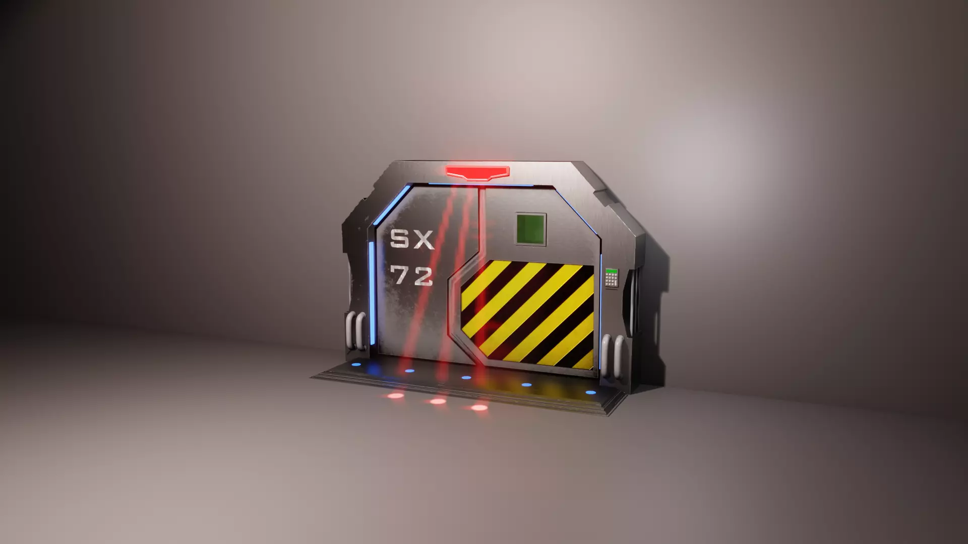 Sci-Fi Door SX72 Low-poly 3D model_3