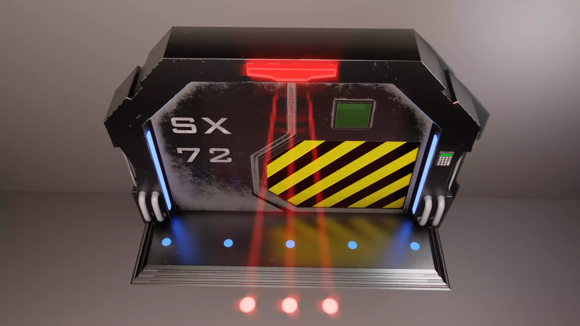 Sci-Fi Door SX72 Low-poly 3D model_1