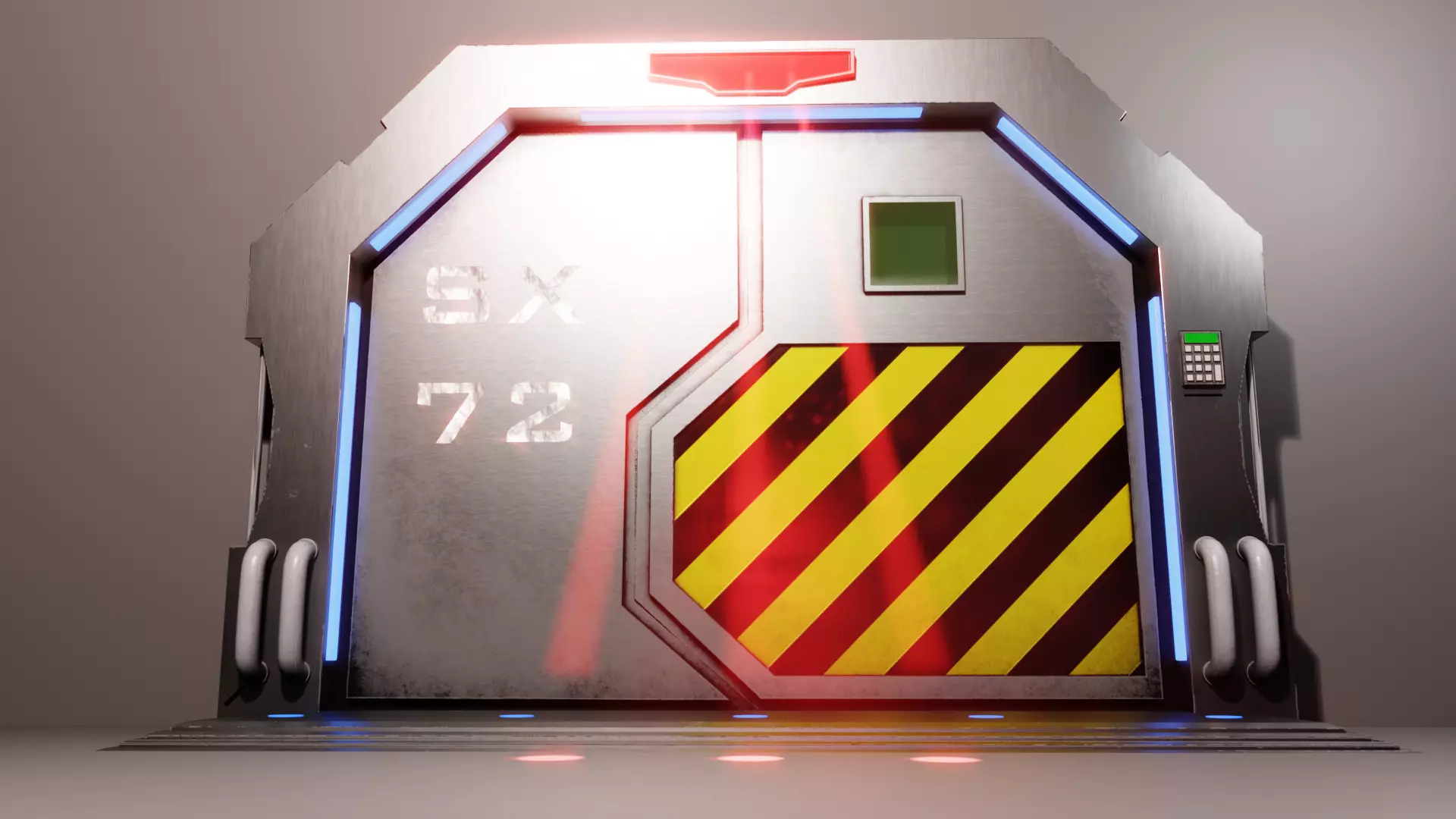 Sci-Fi Door SX72 Low-poly 3D model_2