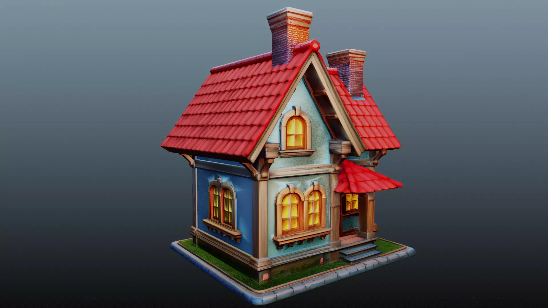 Mediaval fantasy house EM-11 3D model_1