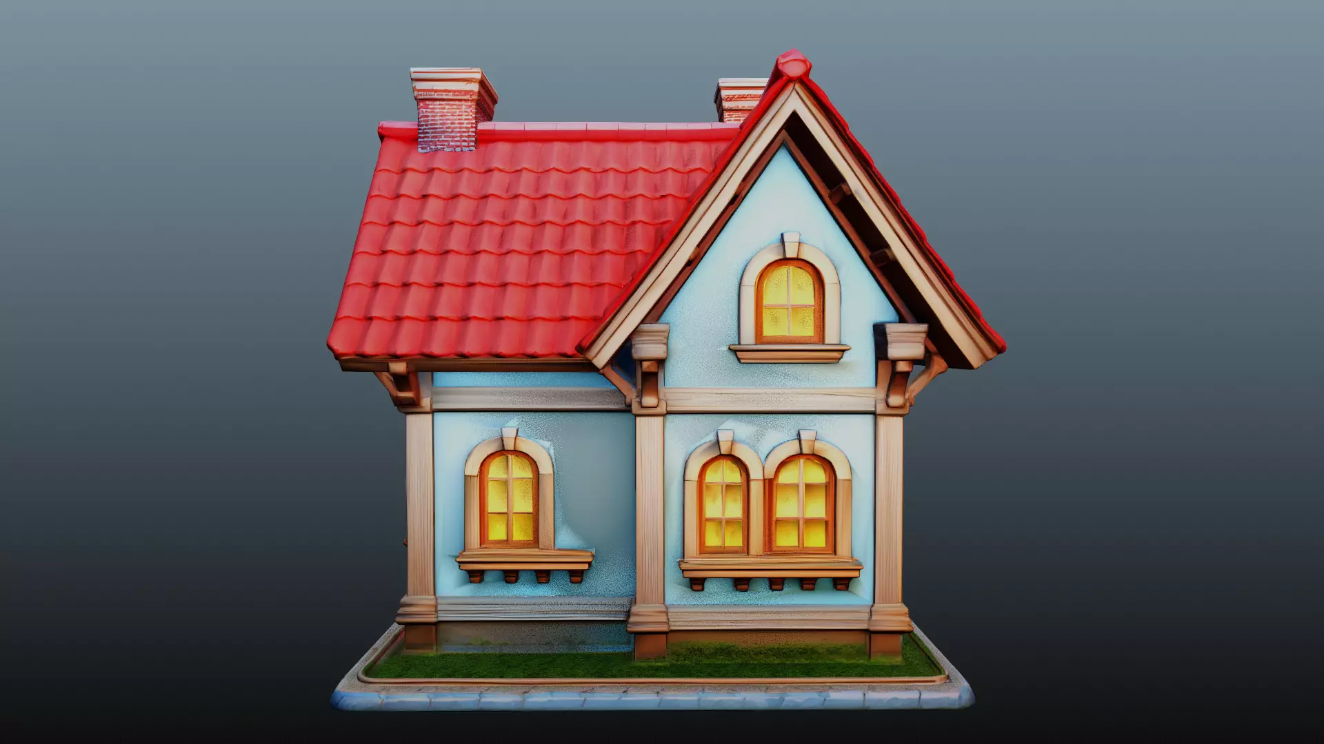 Mediaval fantasy house EM-11 3D model_3