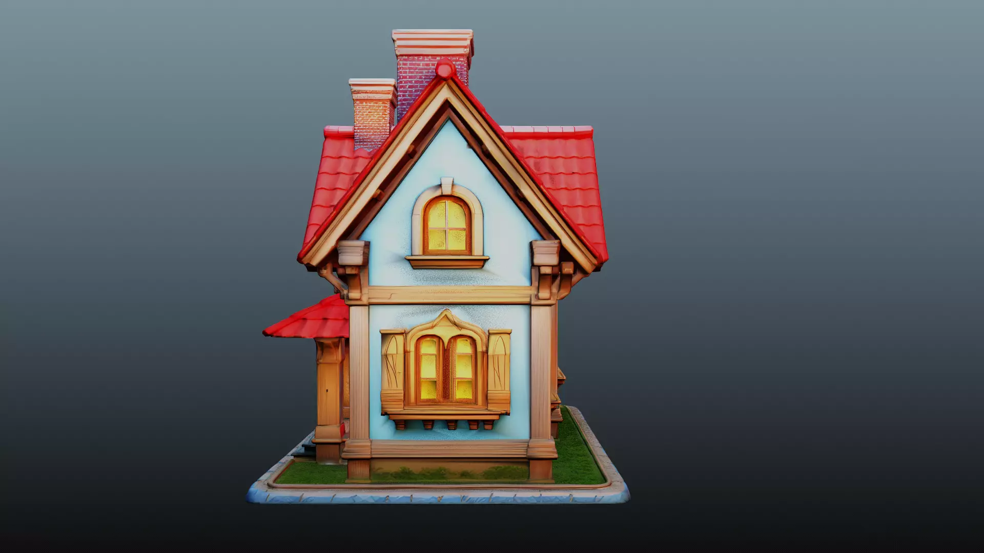 Mediaval fantasy house EM-11 3D model_4