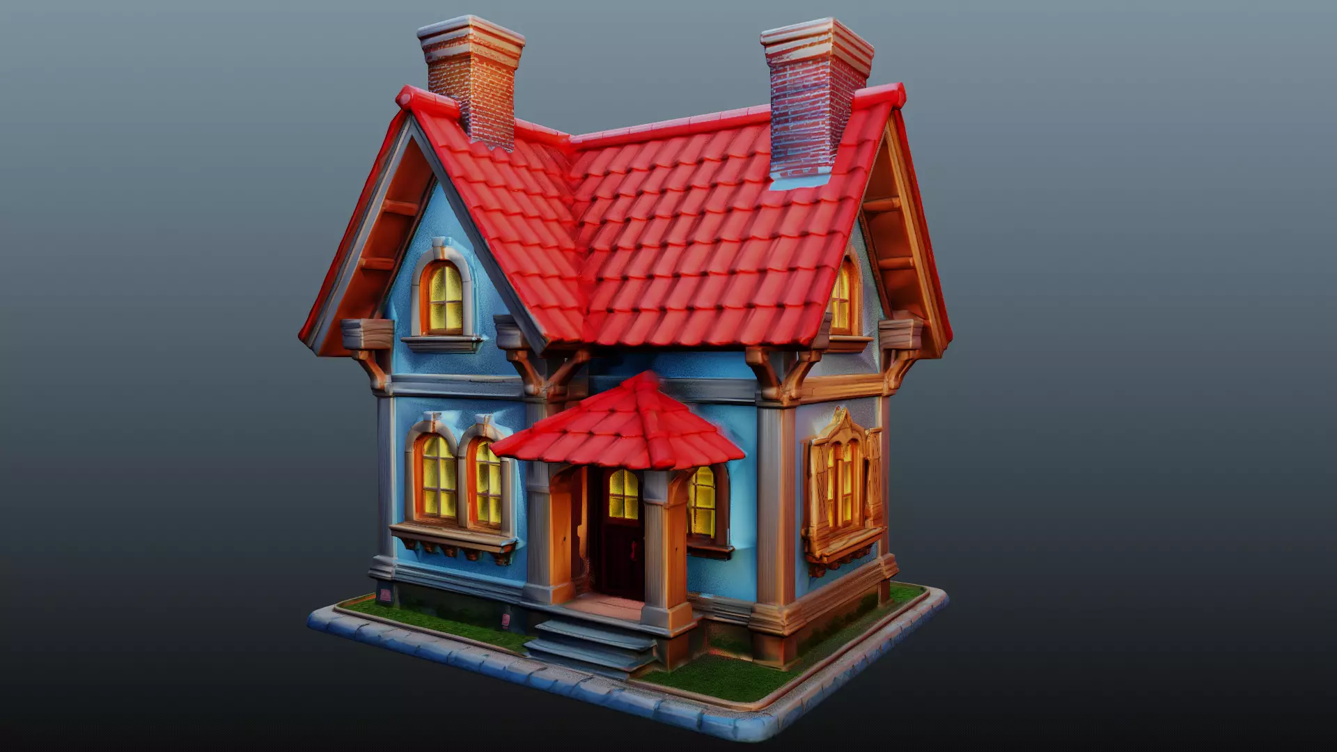 Mediaval fantasy house EM-11 3D model_0