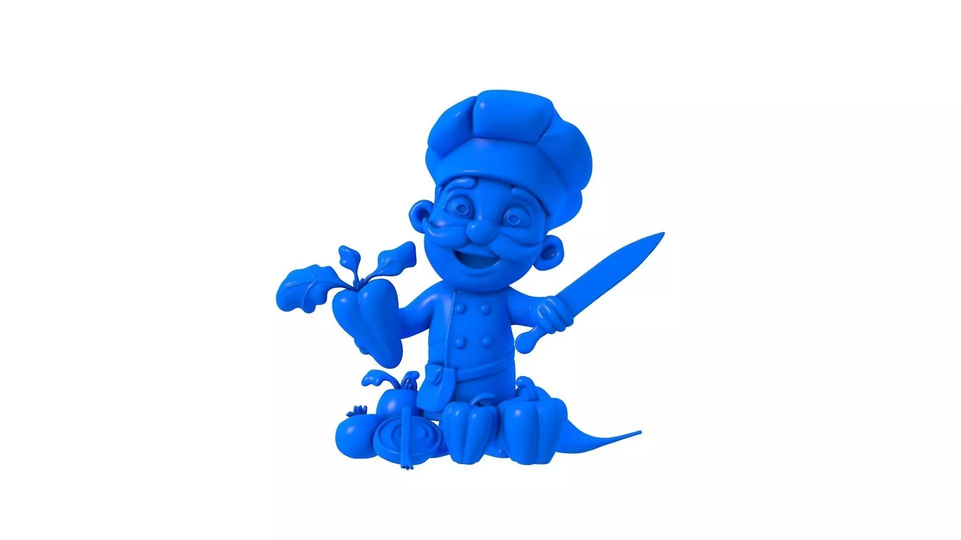 Chef Hippo - Cartoon Chef - Chef Pig - Chef Character  3D print model_0
