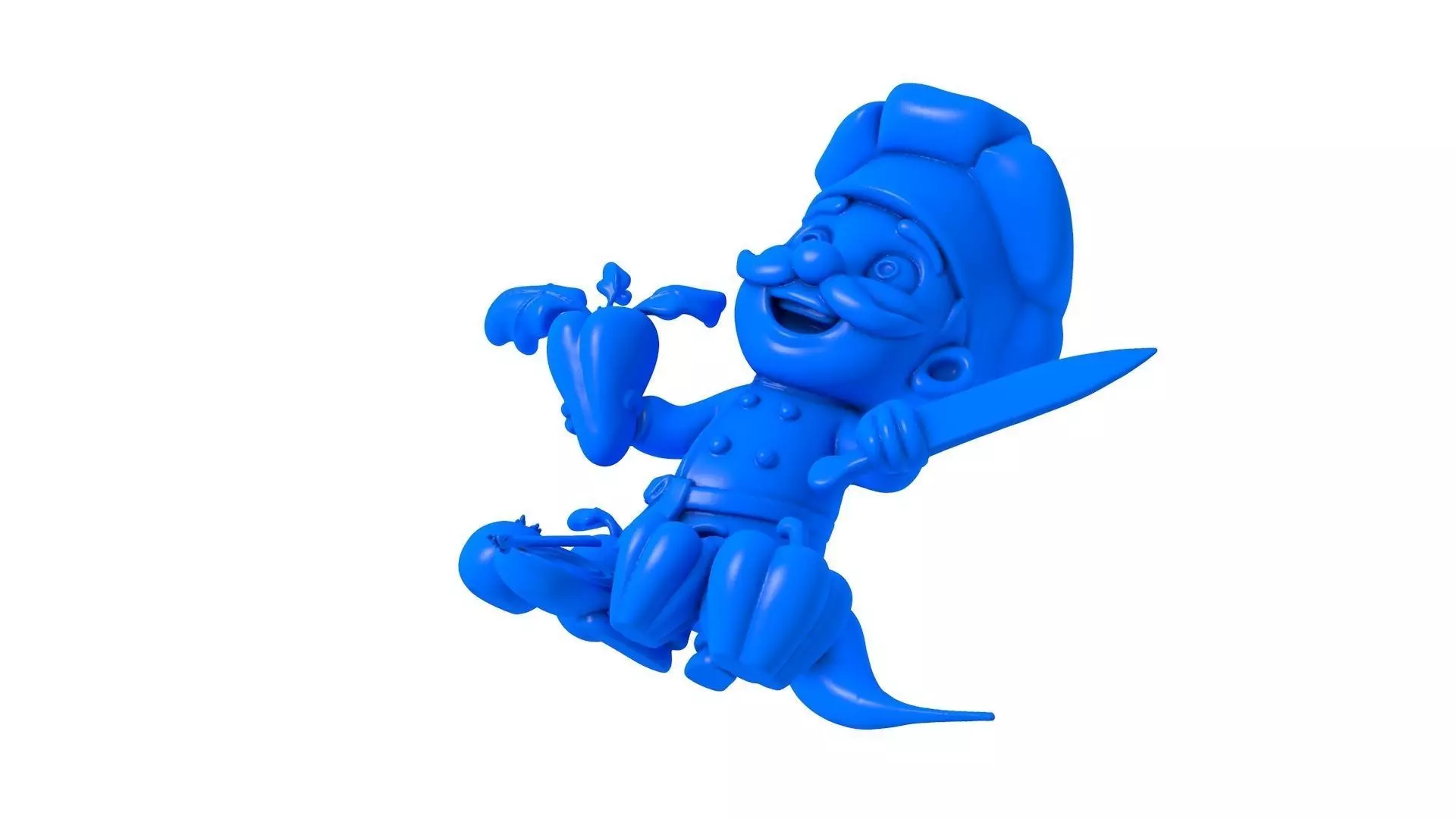 Chef Hippo - Cartoon Chef - Chef Pig - Chef Character  3D print model_1