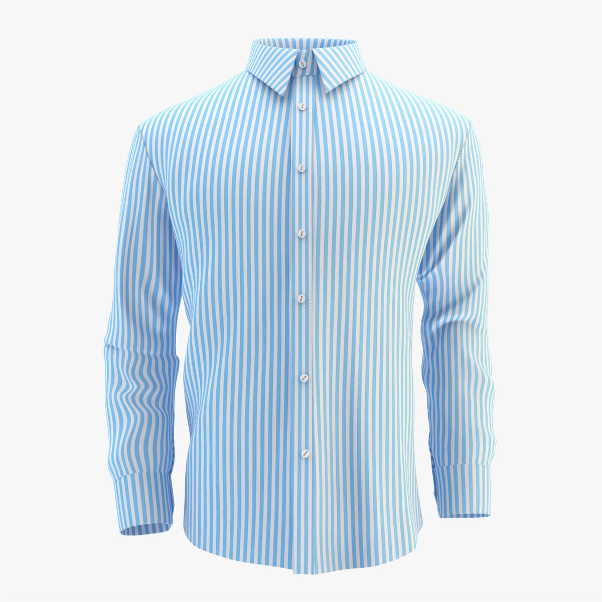Shirt Blue 3D model_8