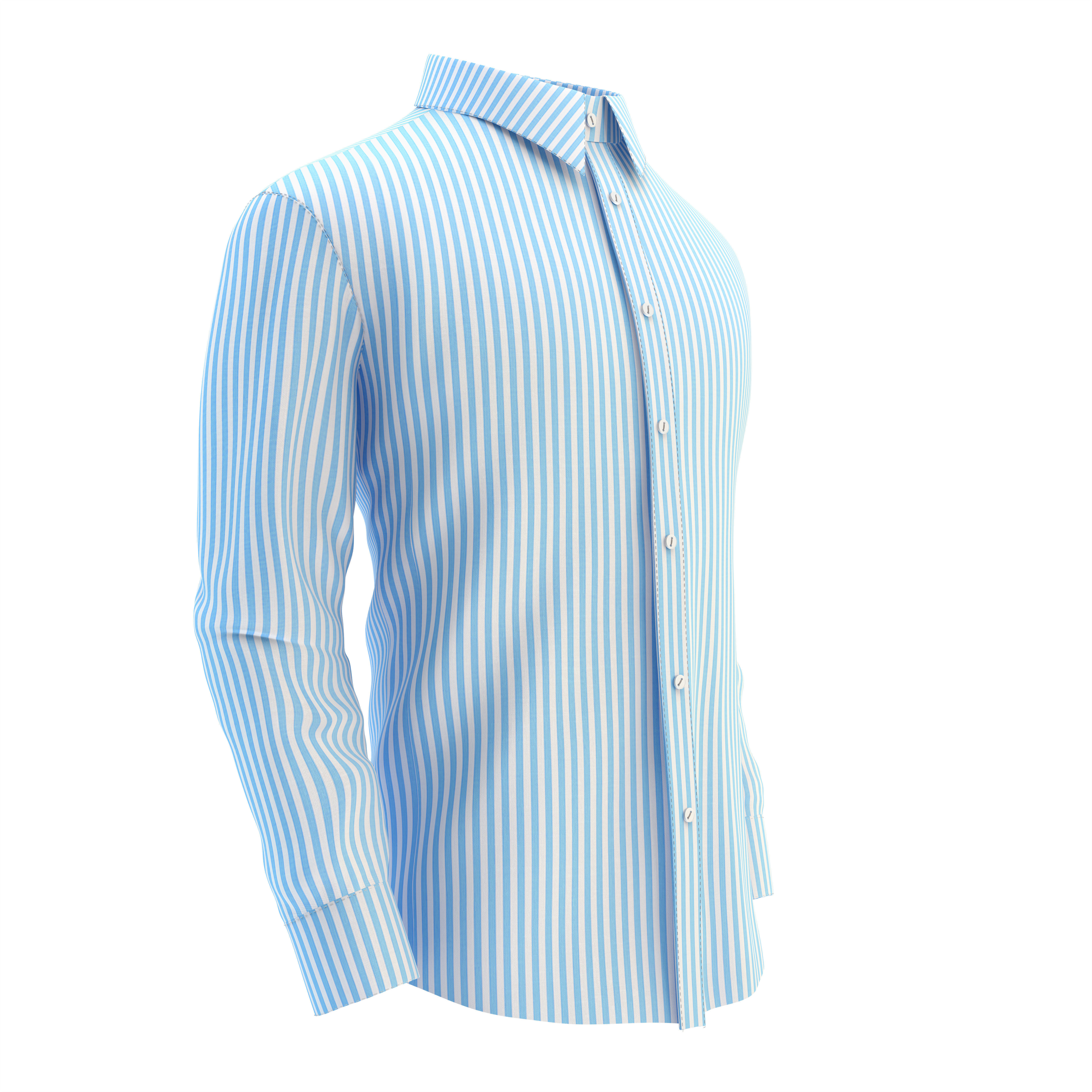 Shirt Blue 3D model_4