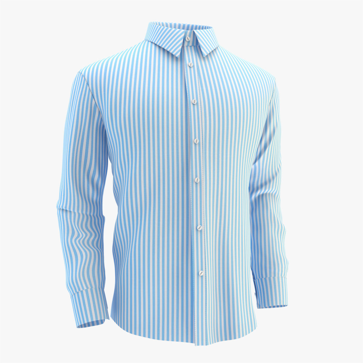 Shirt Blue 3D model_36