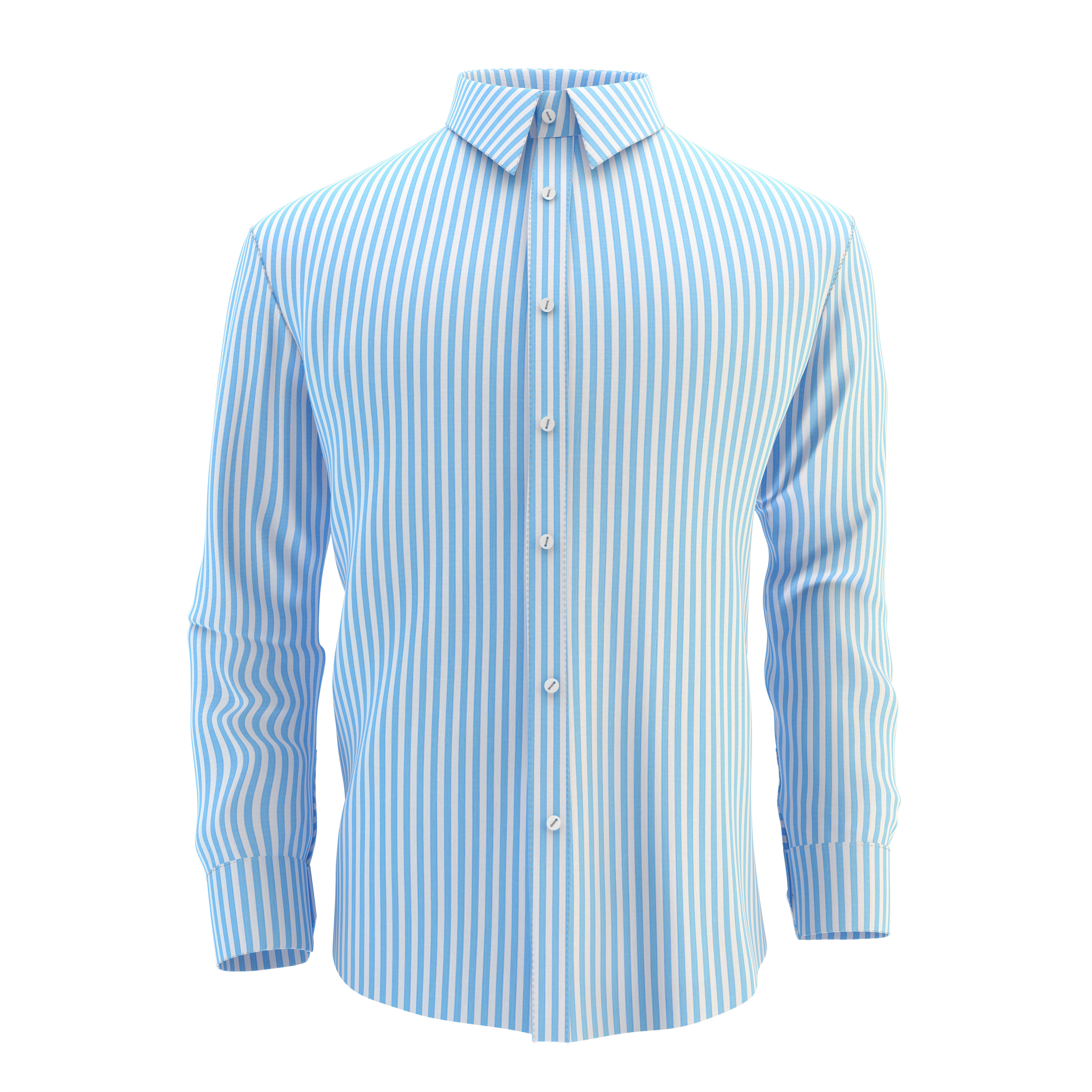 Shirt Blue 3D model_5