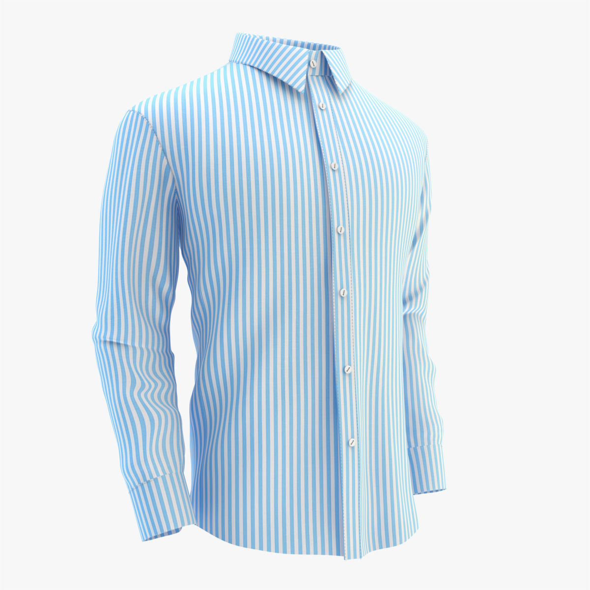 Shirt Blue 3D model_7