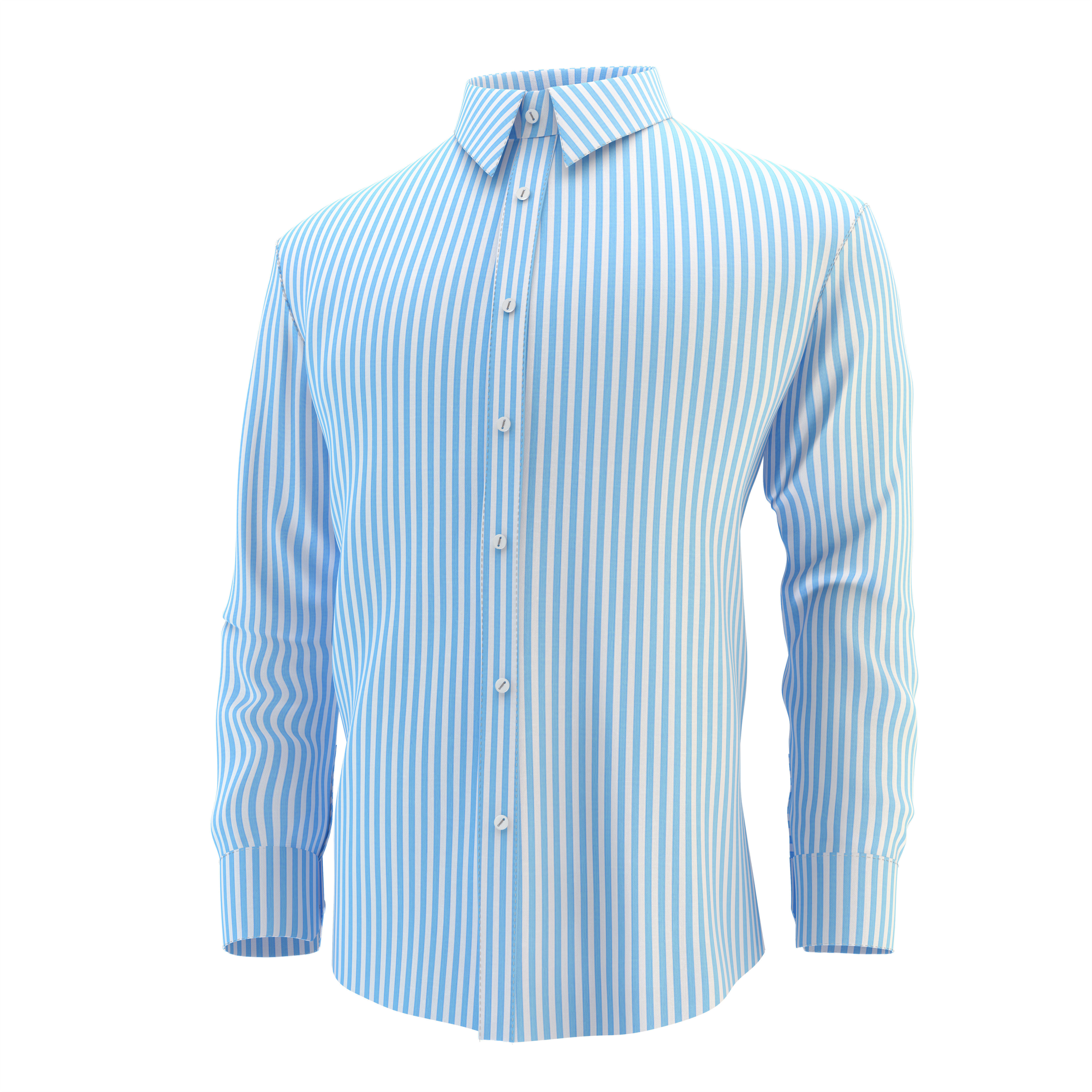 Shirt Blue 3D model_6