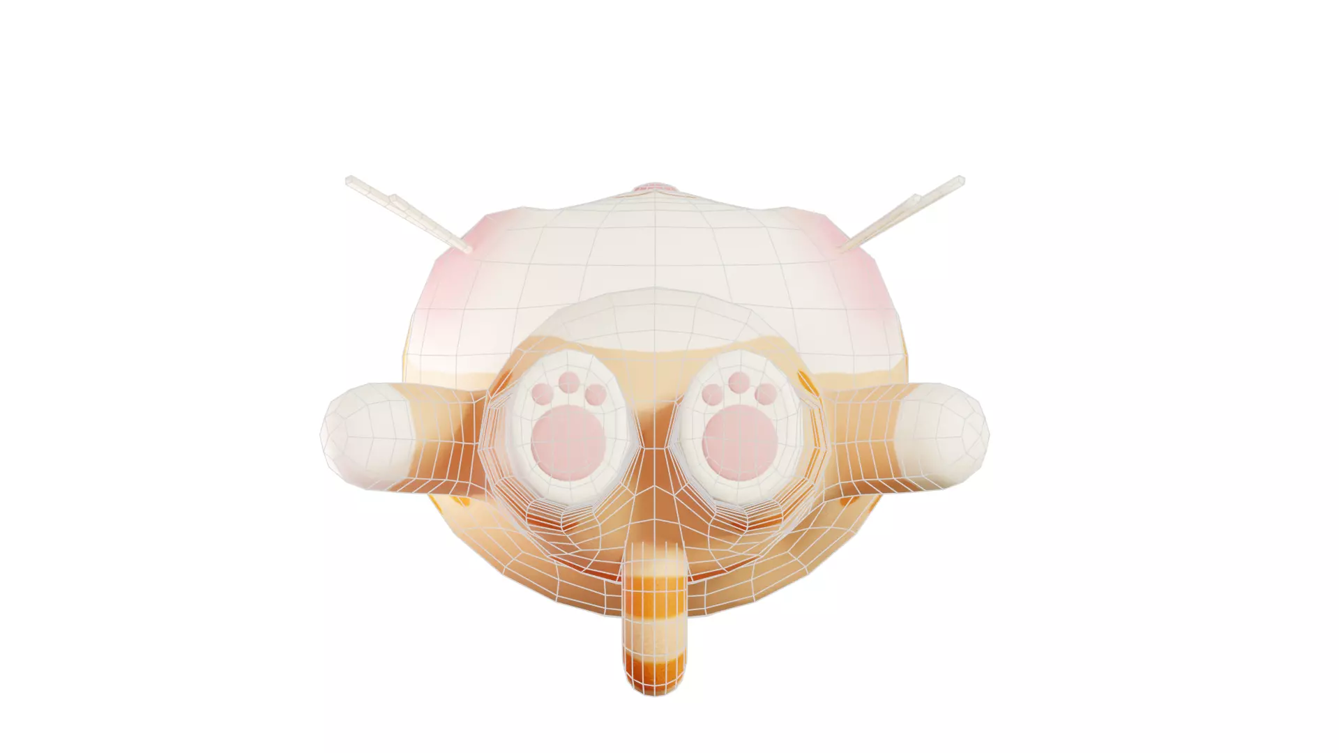 Cat Character Cartoon Orange Chibi Kawaii  Low-poly 3D model_11